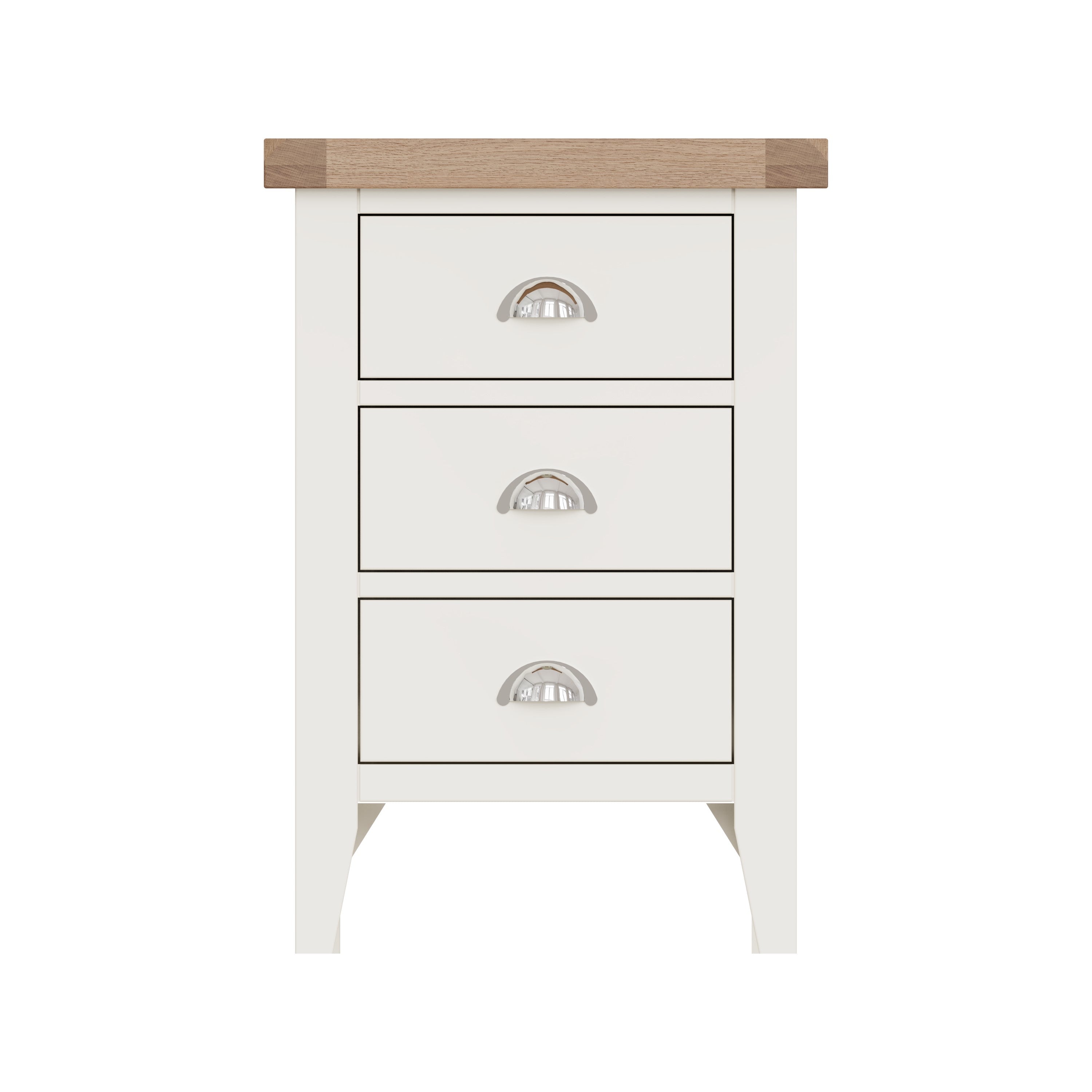 Cotswold 3 Drawer Bedside - White - BedHut