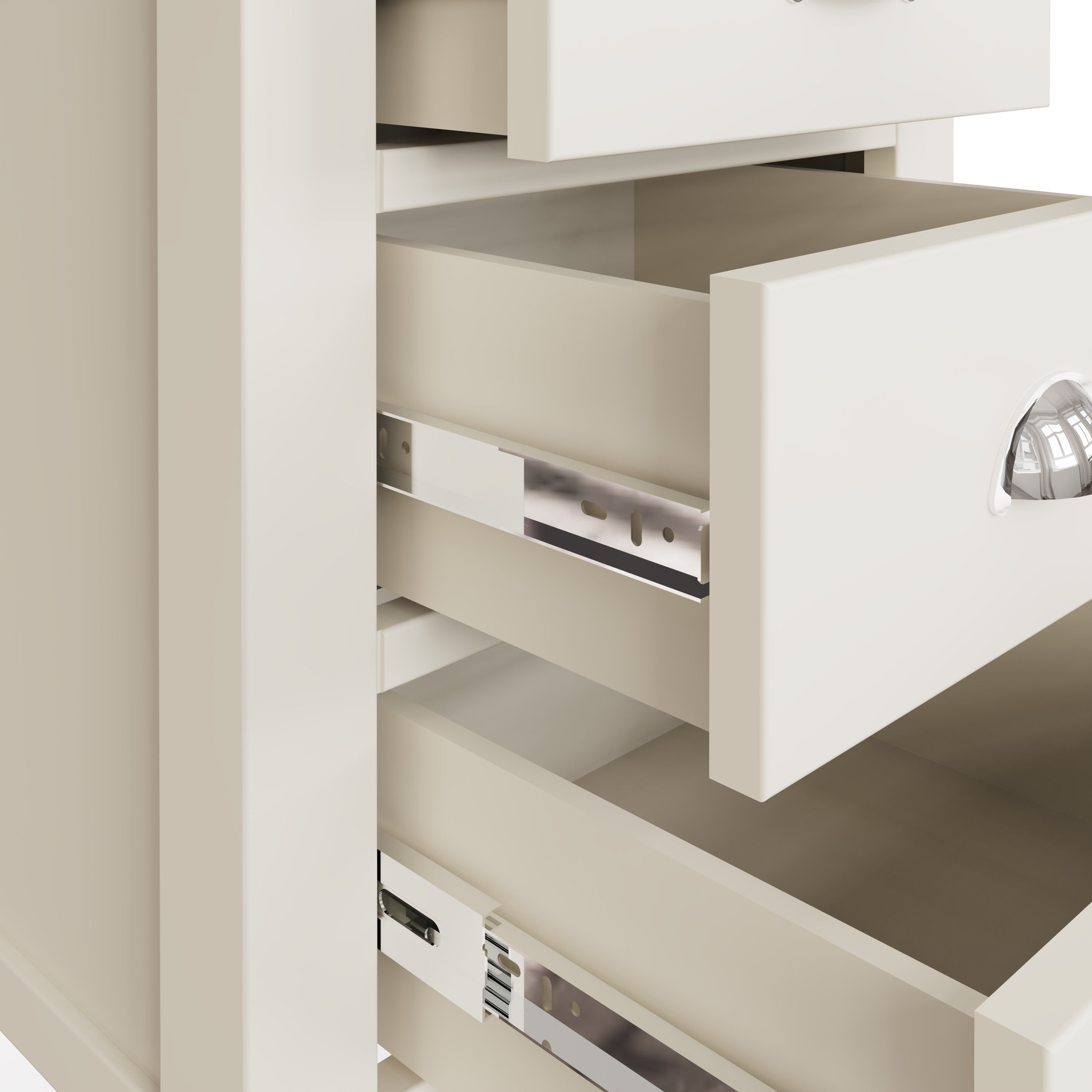 Cotswold 3 Drawer Bedside - White - BedHut
