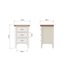 Cotswold 3 Drawer Bedside - White - BedHut