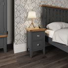 Cotswold 2 Drawer Bedside - Charcoal - BedHut