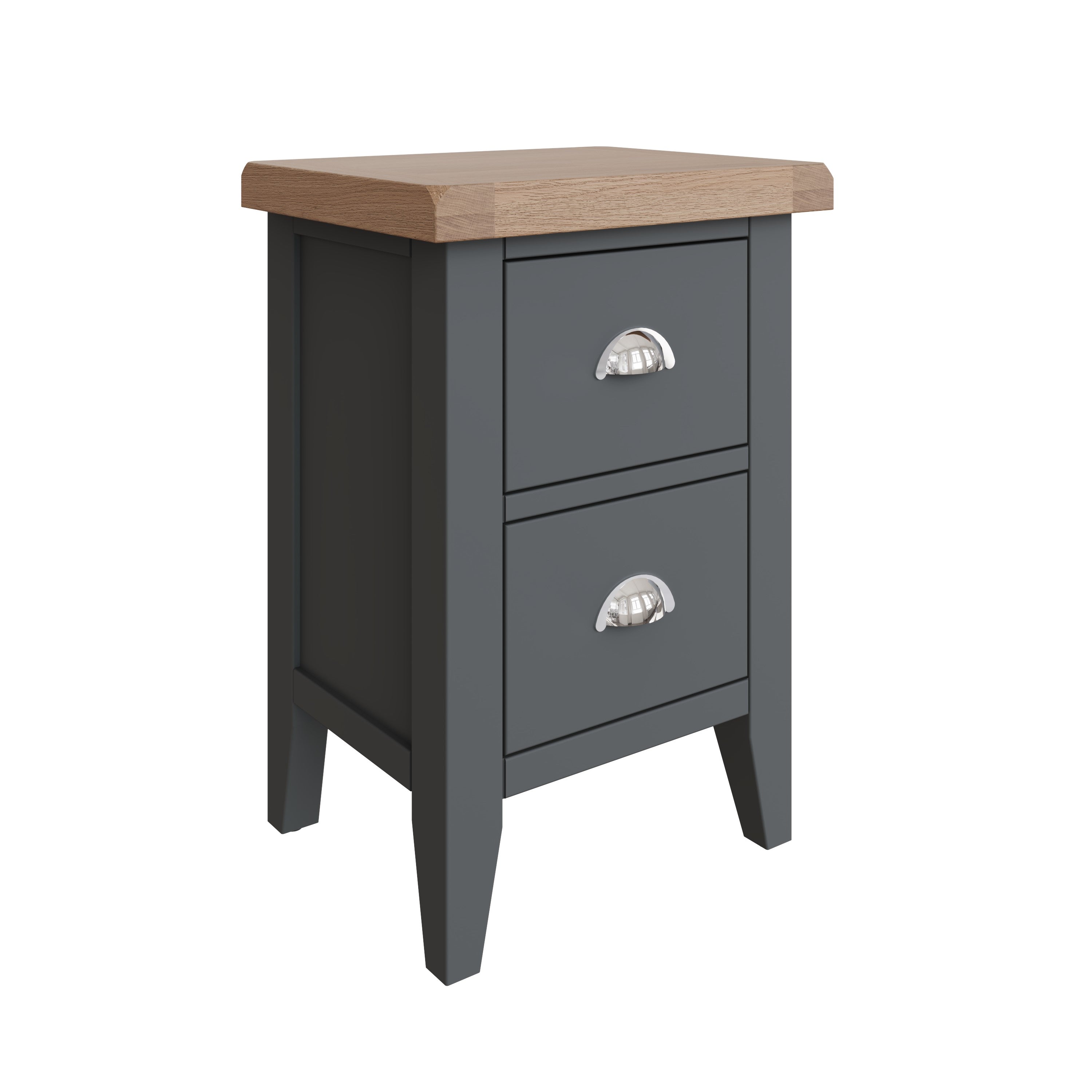 Cotswold 2 Drawer Bedside - Charcoal - BedHut
