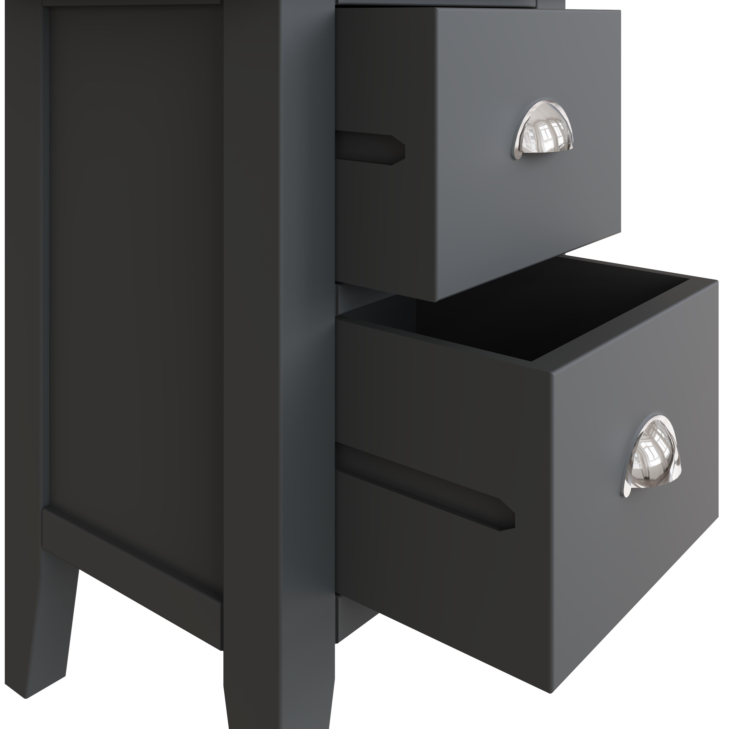 Cotswold 2 Drawer Bedside - Charcoal - BedHut
