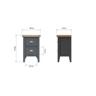 Cotswold 2 Drawer Bedside - Charcoal - BedHut