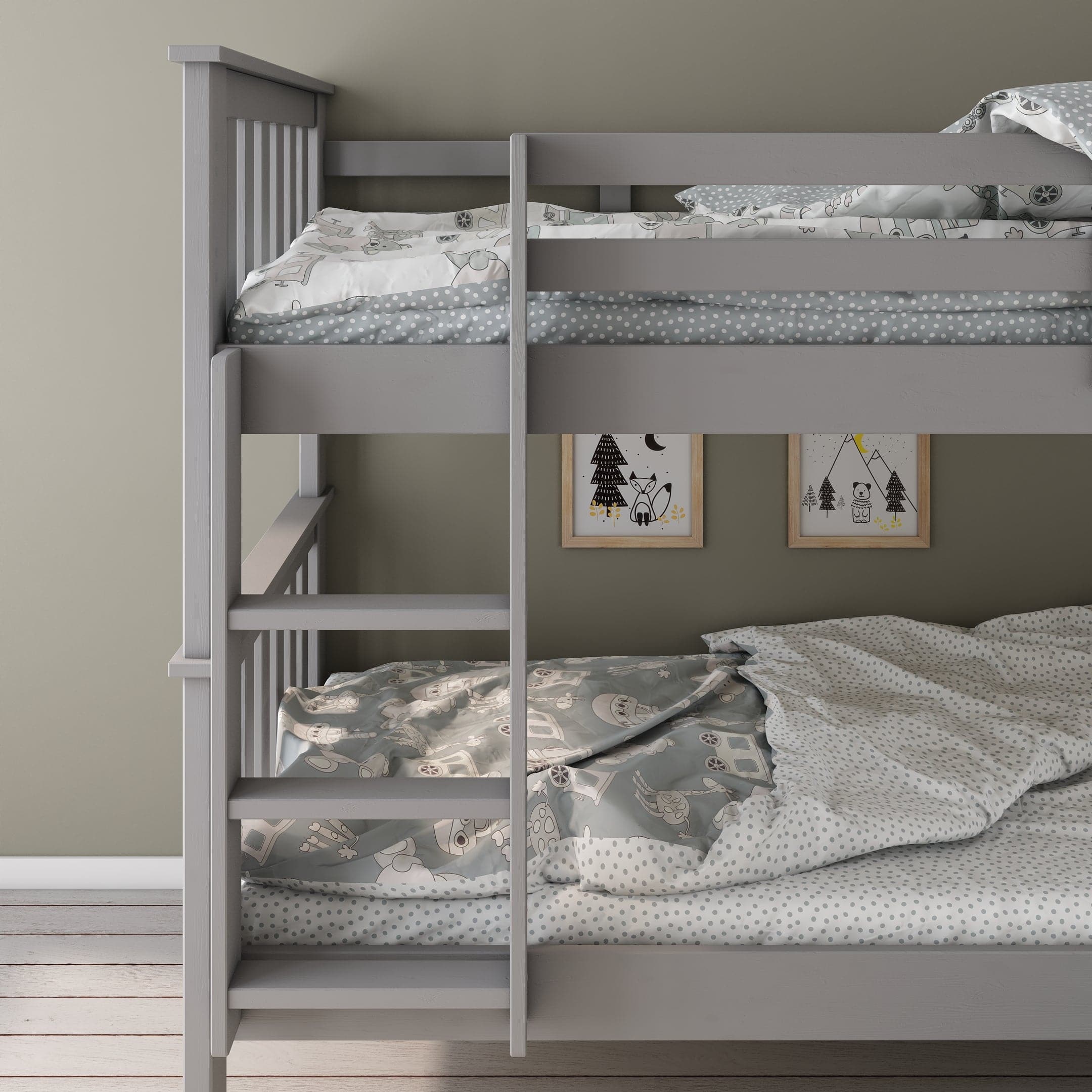 Carra Bunk Bed - Grey - BedHut