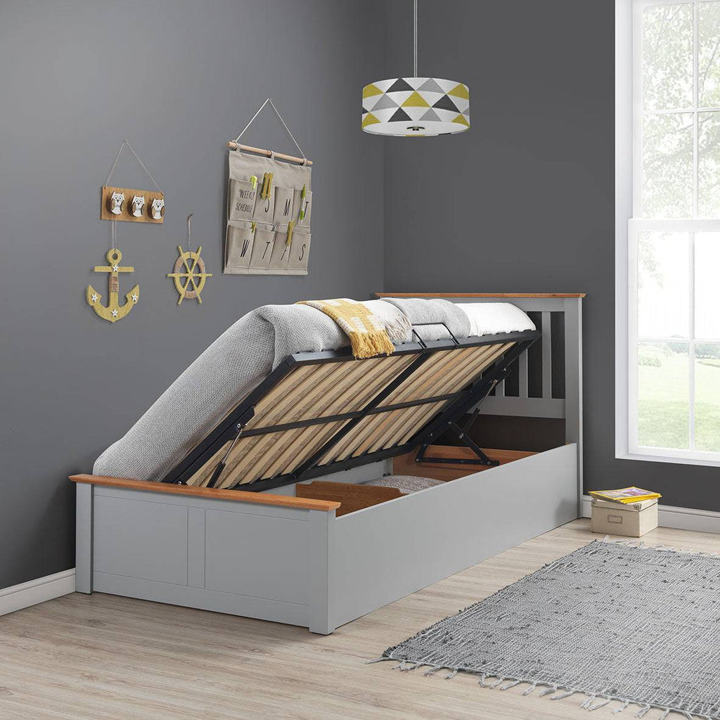 Francis Ottoman Storage Bed - Grey - BedHut