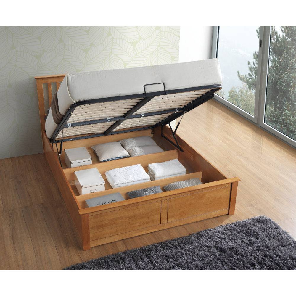 Malmo Ottoman Bed - Oak - BedHut