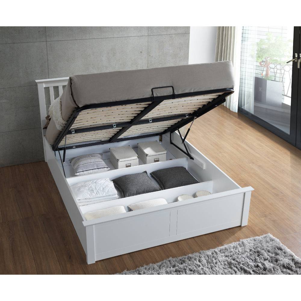 Malmo Ottoman Bed - White - BedHut