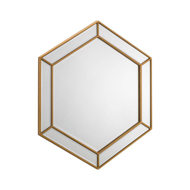 Melody Hexagonal Gold Wall Mirror - BedHut