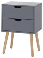 Nyborg Pair of 2 Drawer Bedsides - Dark Grey - BedHut