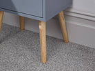 Nyborg Pair of 2 Drawer Bedsides - Dark Grey - BedHut