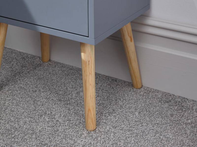 Nyborg Pair of 2 Drawer Bedsides - Dark Grey - BedHut