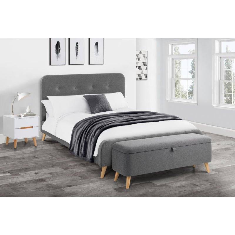 Astrid Curved Retro Buttoned Bed - BedHut