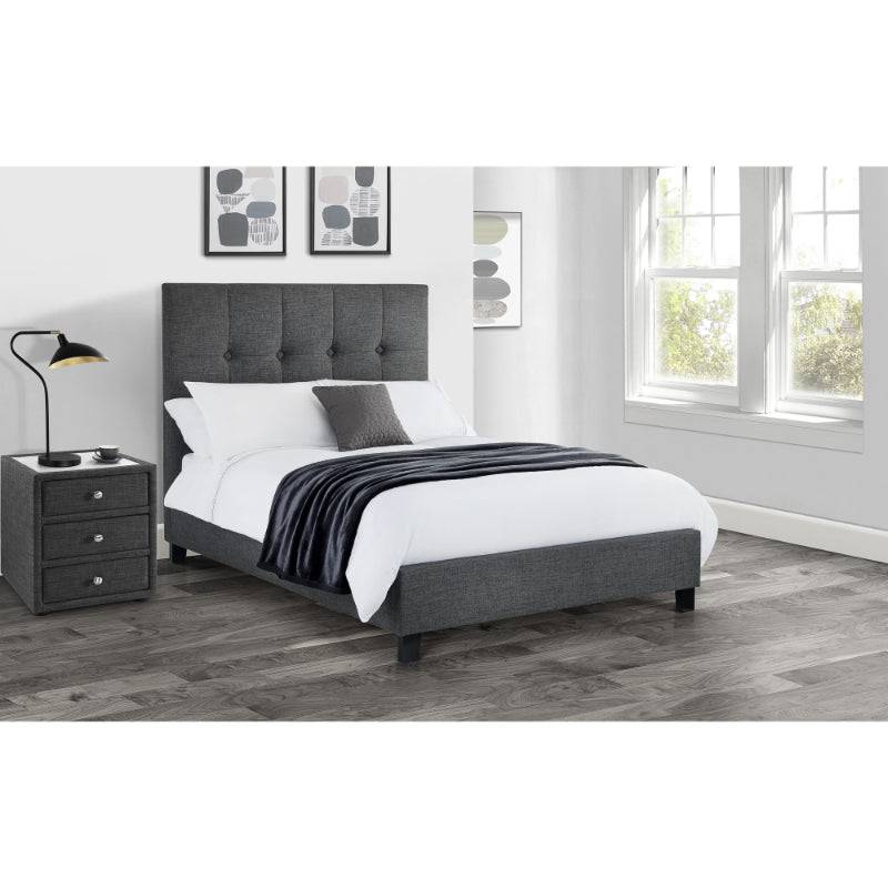 Sorrento High Headboard Bed - Slate Grey - BedHut