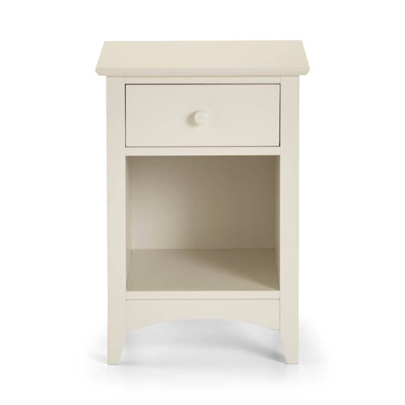 Cameo 1 Drawer Bedside - Stone White - BedHut