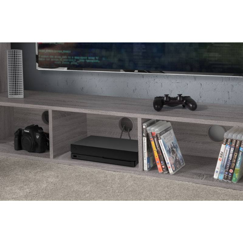 Nebula Gaming Bed with Desk - Grey Oak - BedHut