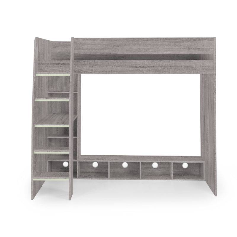Nebula Gaming Bed with Desk - Grey Oak - BedHut