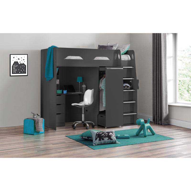 Pegasus High Sleeper - Anthracite - BedHut
