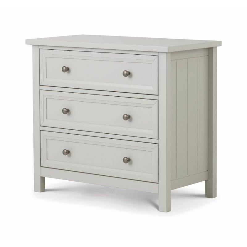 Maine 3 Drawer Chest - Dove Grey - BedHut