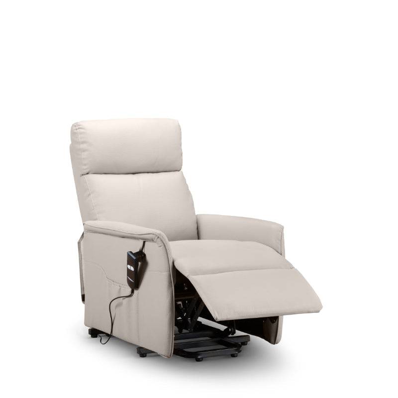 Helena Rise & Recliner - Cream Leather - BedHut