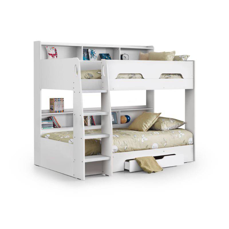 Orion White Wooden Storage Bunk Bed Frame 3ft Single - BedHut