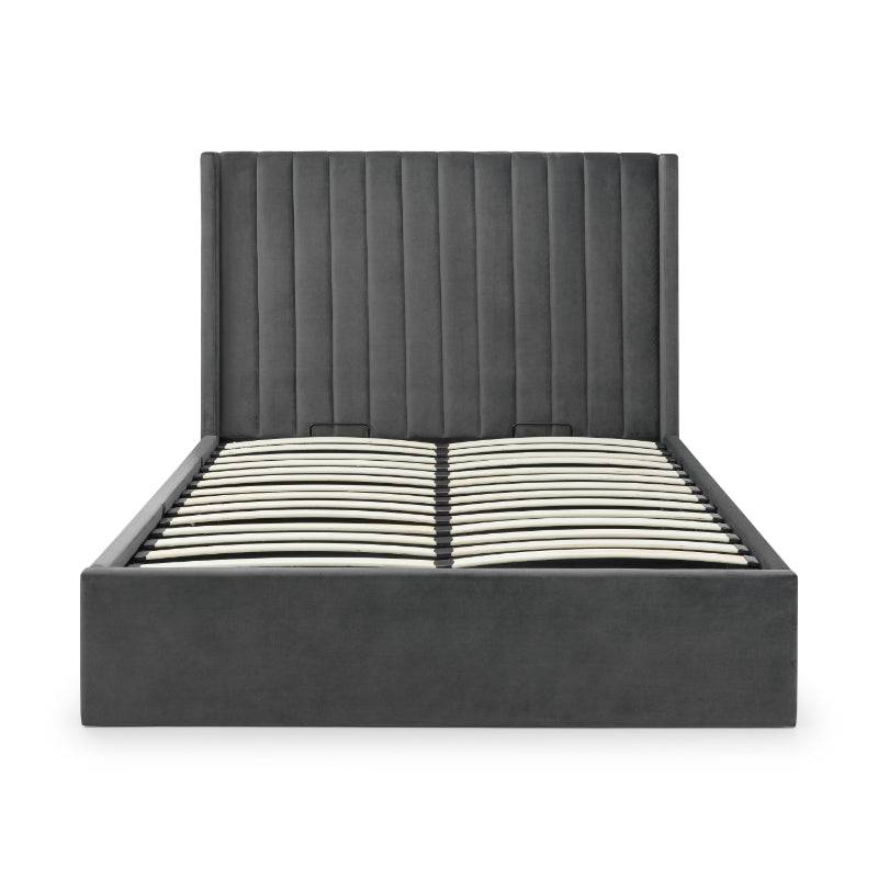 Langham Scalloped Headboard Storage Bed - Grey - BedHut