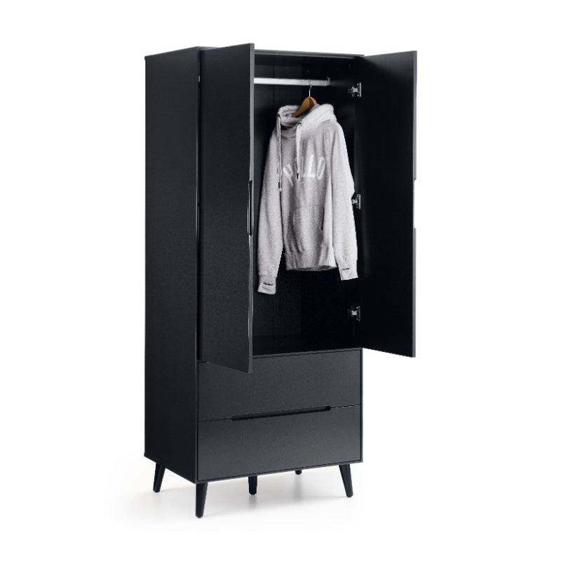 Alicia 2 Door 2 Drawer Wardrobe - Anthracite - BedHut