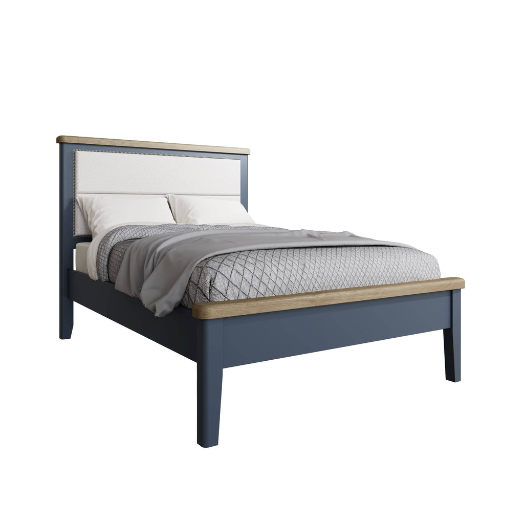 Atlantic Bed - Fabric Headboard, Low Footboard - Blue - BedHut