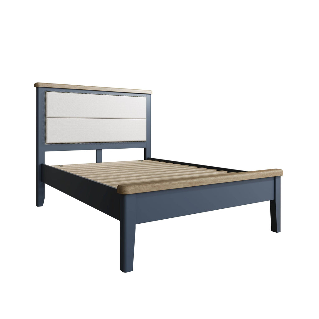 Atlantic Bed - Fabric Headboard, Low Footboard - Blue - BedHut
