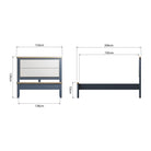 Atlantic Bed - Fabric Headboard, Low Footboard - Blue - BedHut