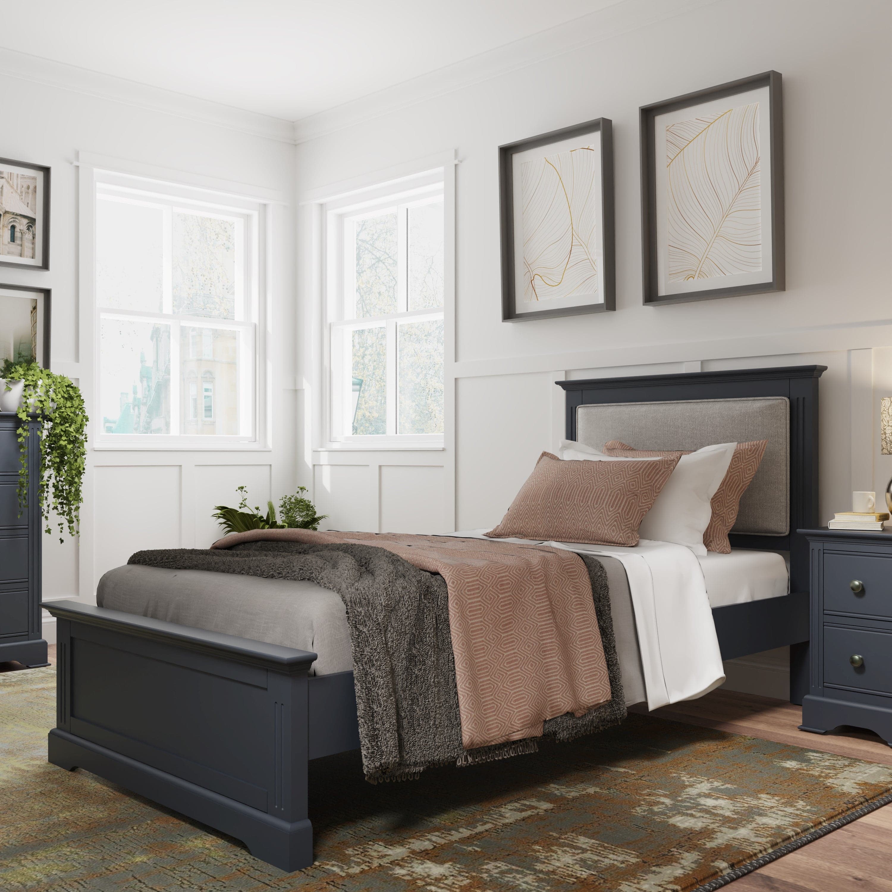 Starlight Pine Bed - Midnight Grey - BedHut