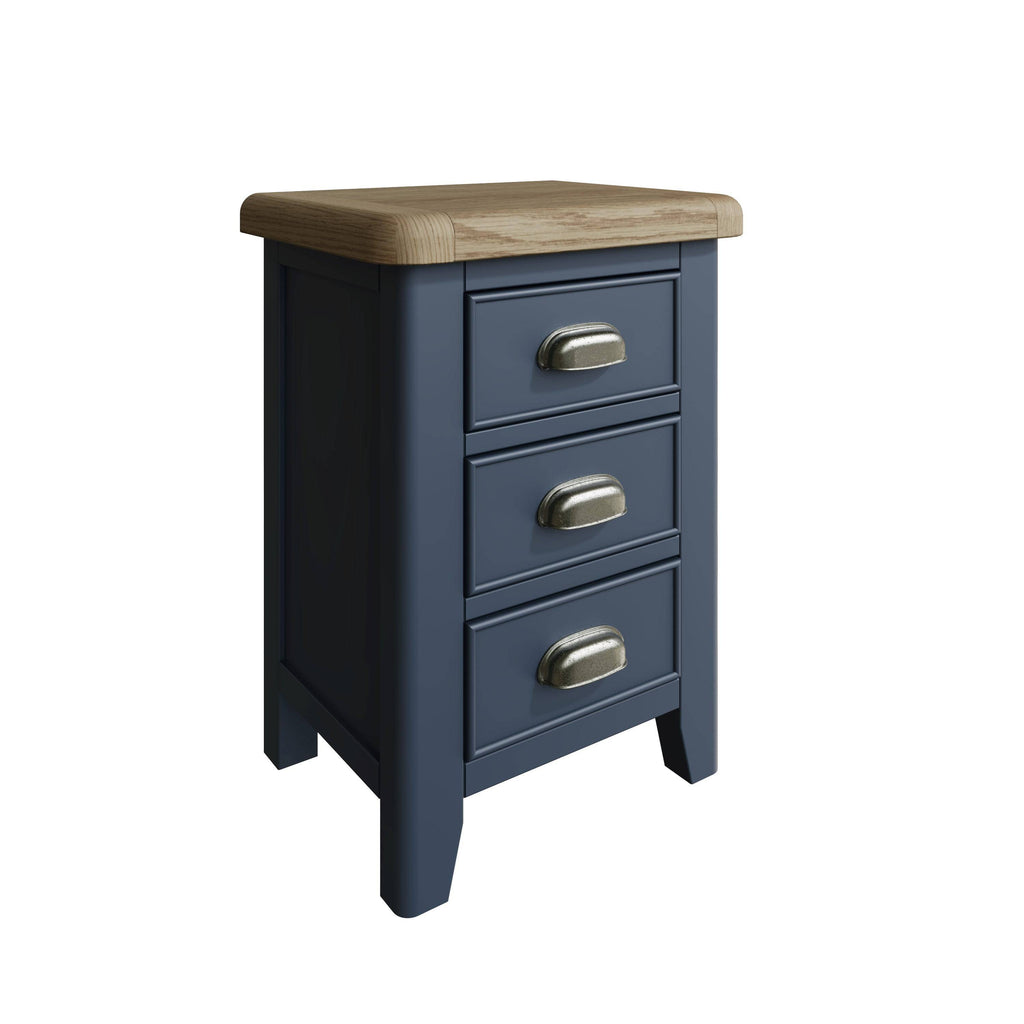 Atlantic 3 Drawer Bedside Cabinet - Blue - BedHut