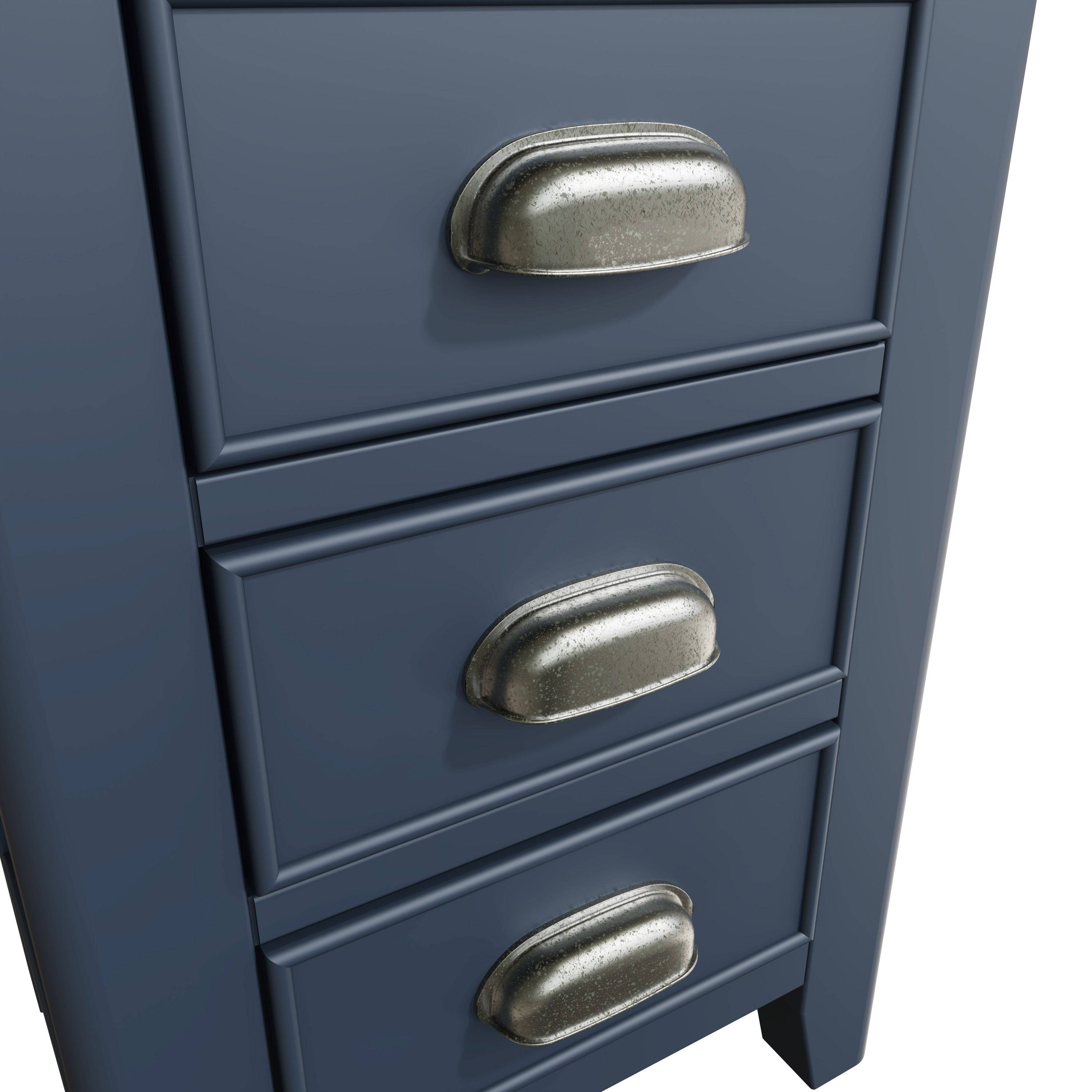 Atlantic 3 Drawer Bedside Cabinet - Blue - BedHut