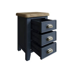 Atlantic 3 Drawer Bedside Cabinet - Blue - BedHut