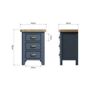 Atlantic 3 Drawer Bedside Cabinet - Blue - BedHut