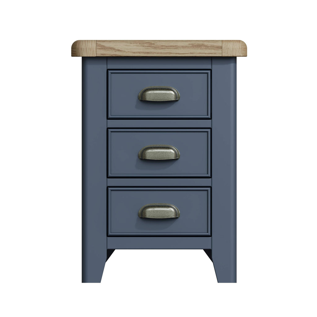 Atlantic 3 Drawer Bedside Cabinet - Blue - BedHut