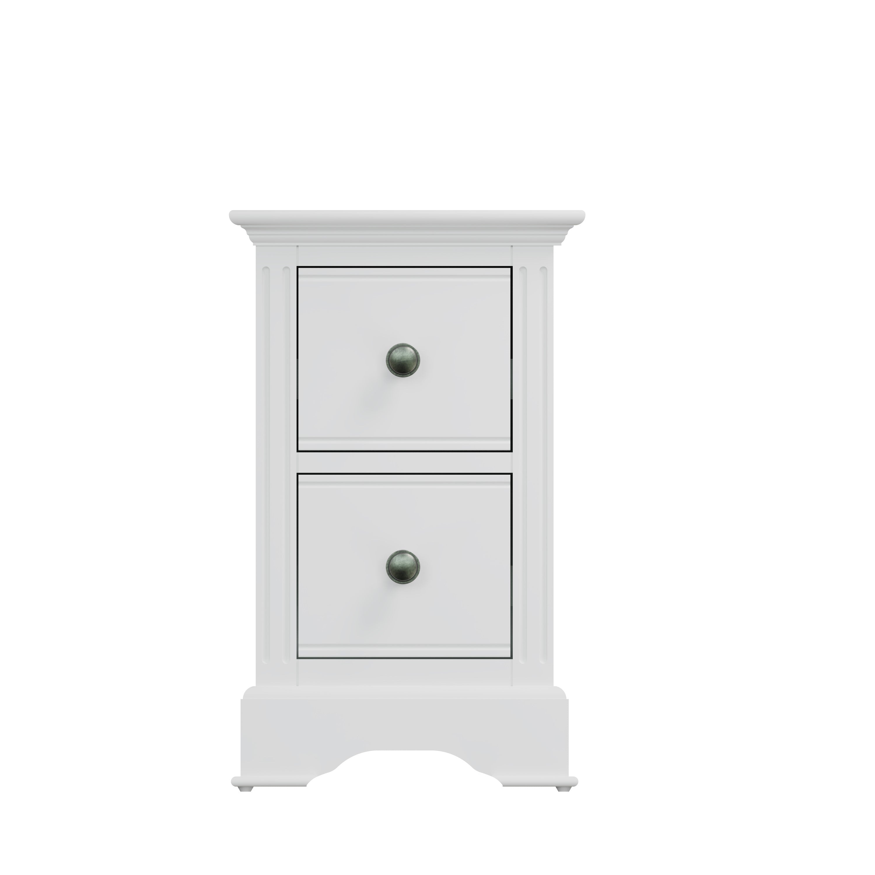 Starlight 2 Drawer Bedside - White - BedHut
