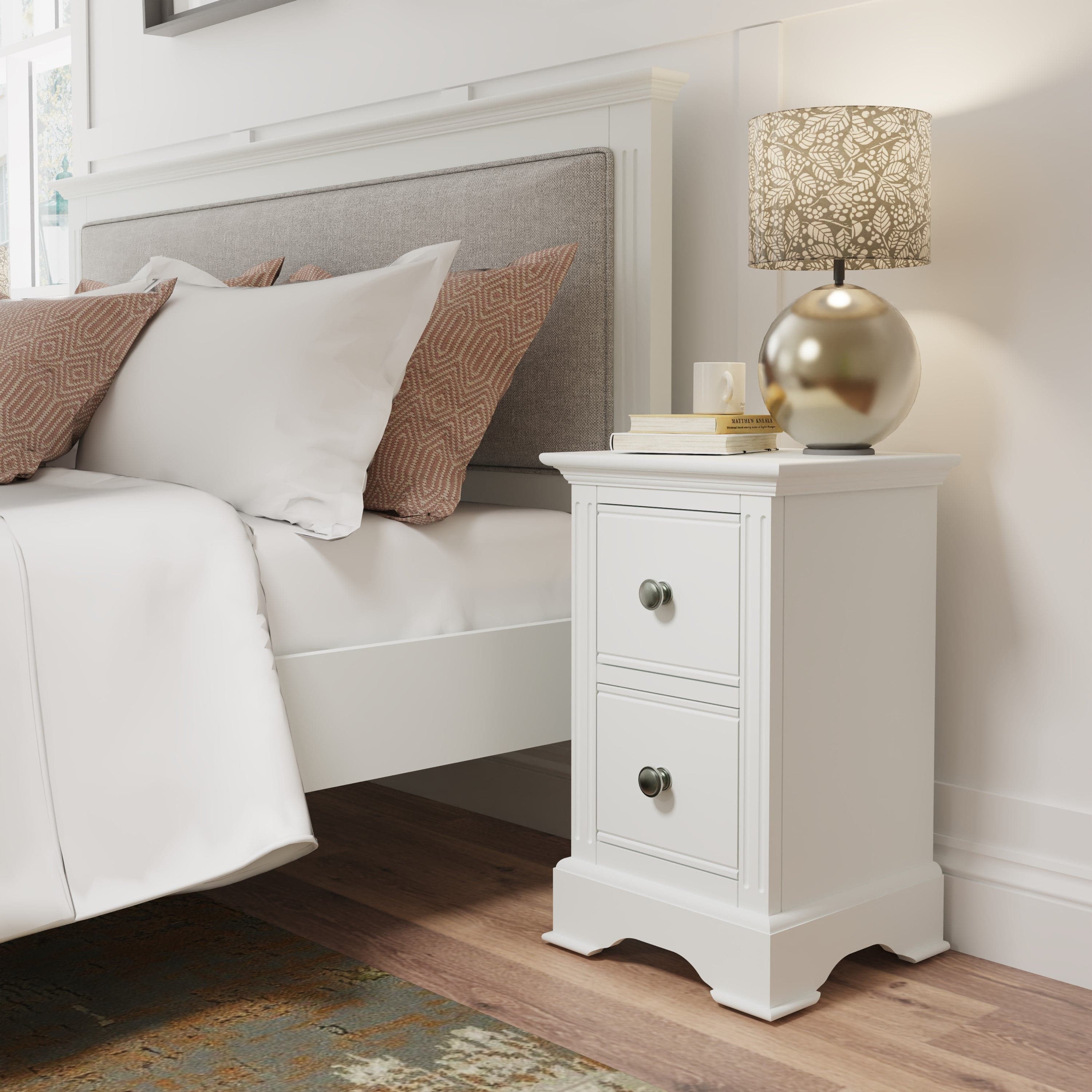 Starlight 2 Drawer Bedside - White - BedHut