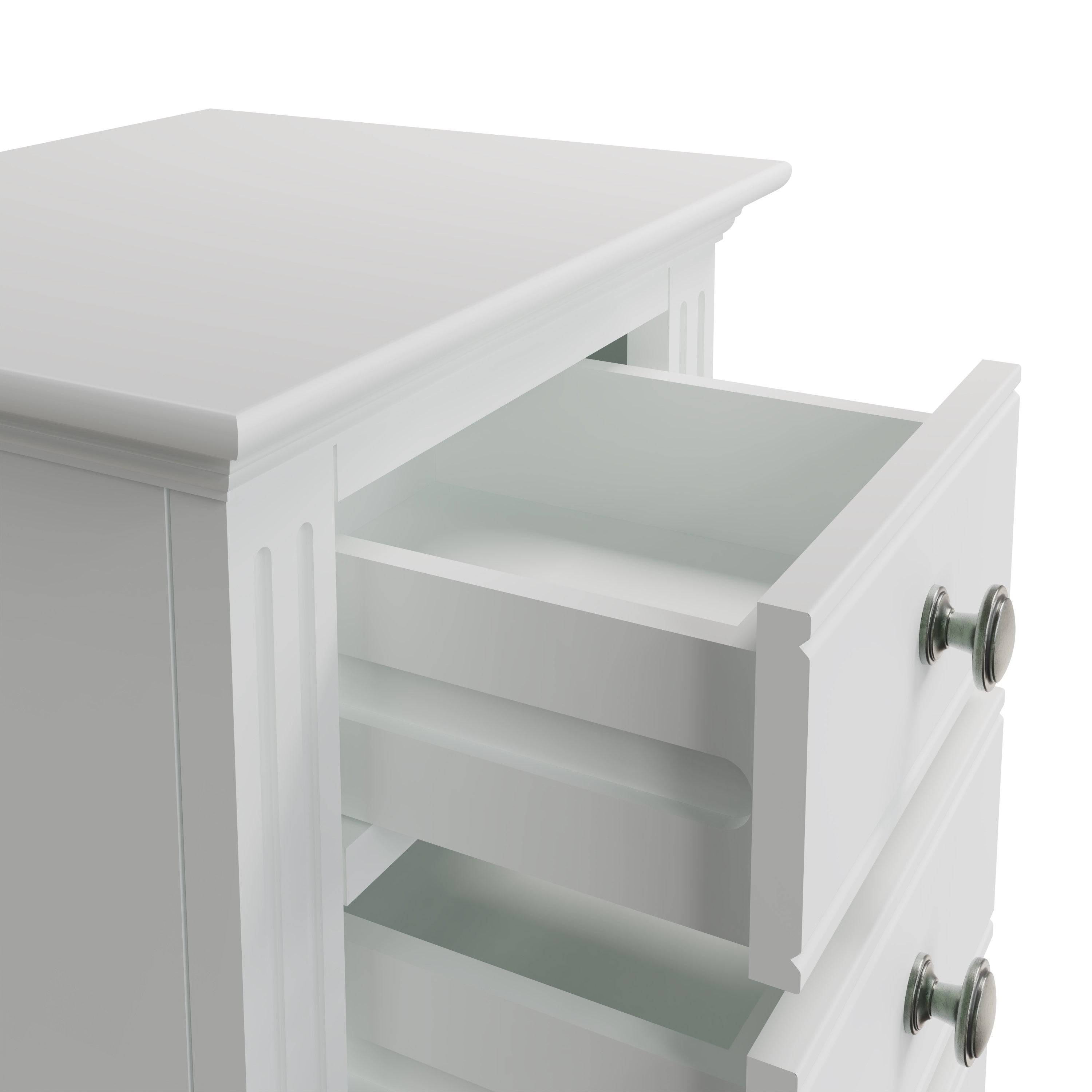Starlight 3 Drawer Bedside - White - BedHut