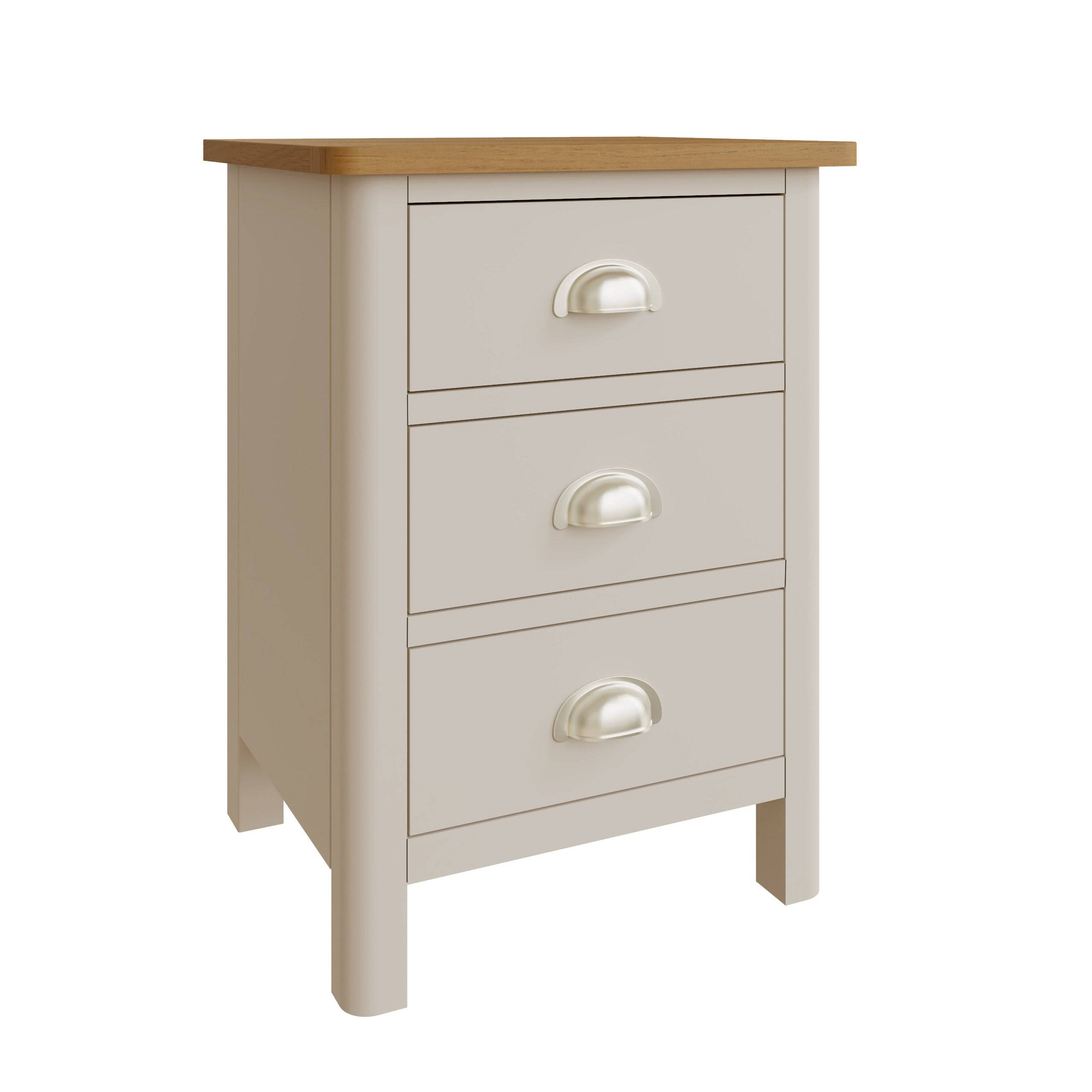 Stockholm 3 Drawer Bedside - Dove Grey - BedHut