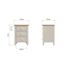 Stockholm 3 Drawer Bedside - Dove Grey - BedHut
