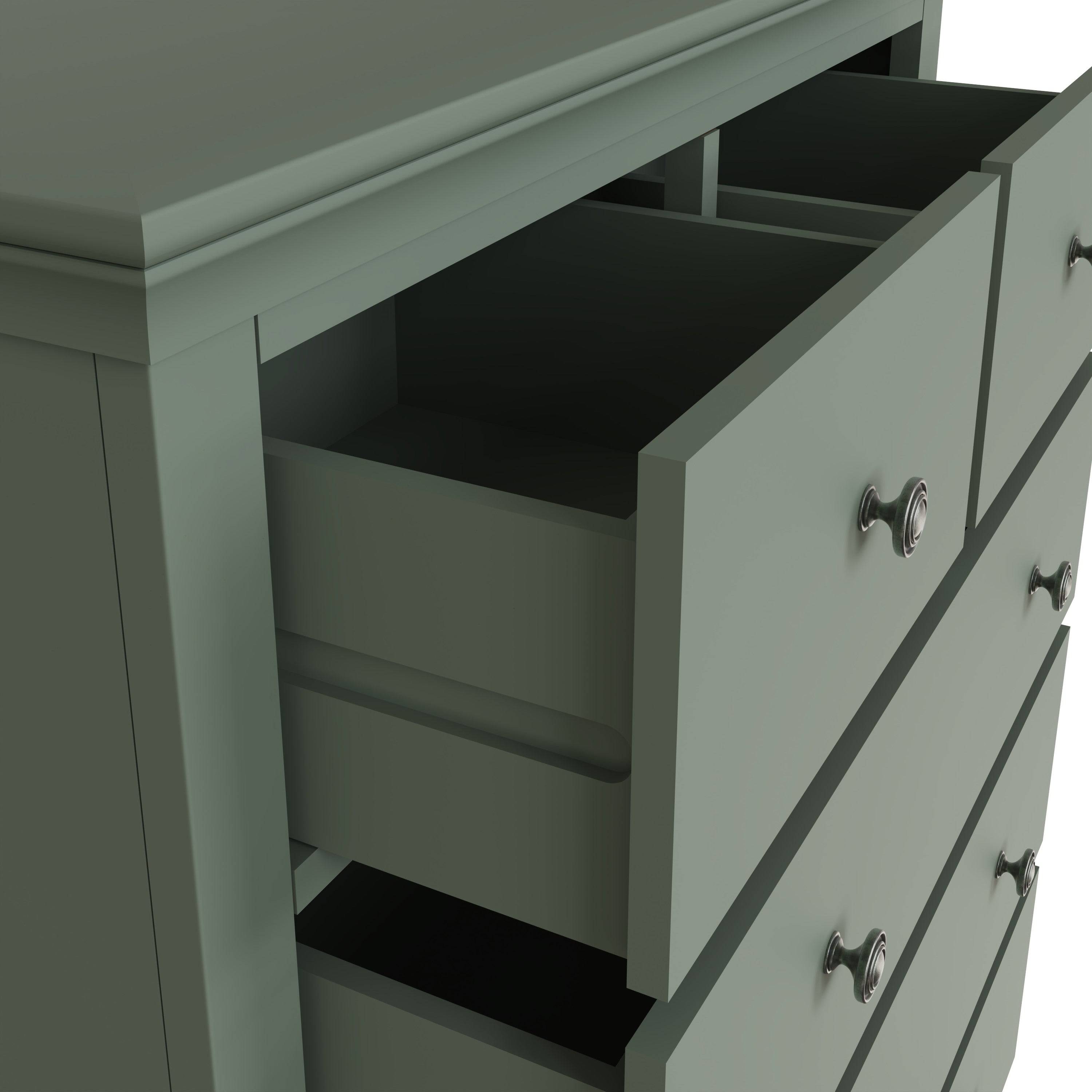 Eden 2 Over 3 Chest of Drawers - Cactus Green - BedHut