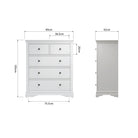Eden 2 Over 3 Chest of Drawers - White - BedHut