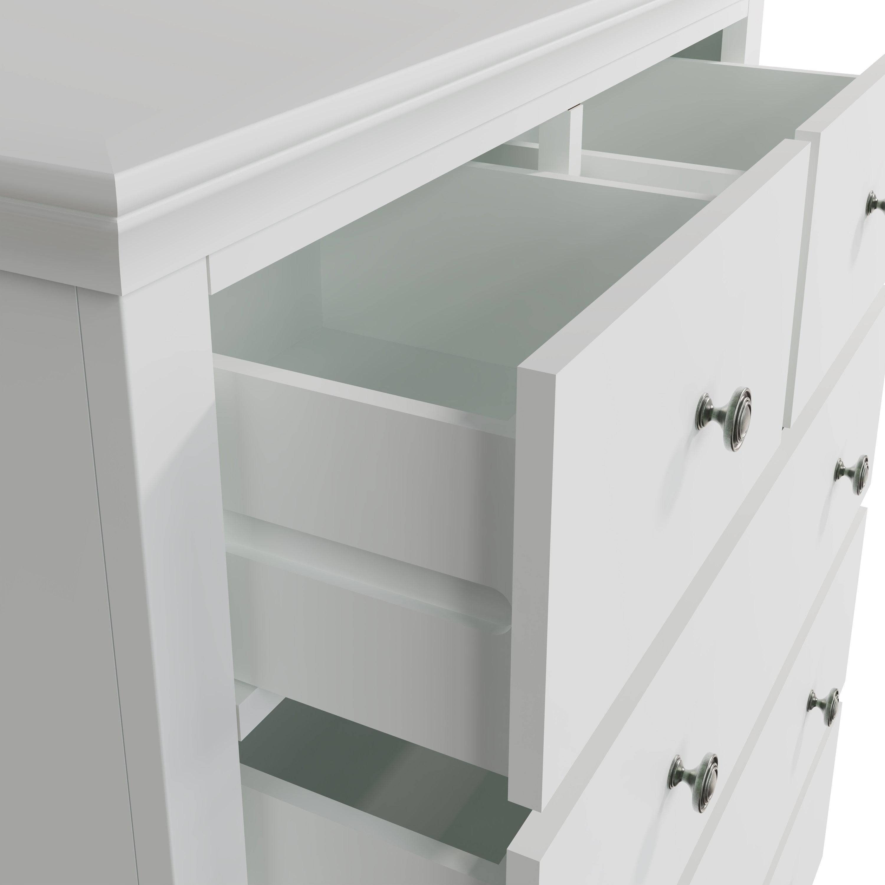 Eden 2 Over 3 Chest of Drawers - White - BedHut