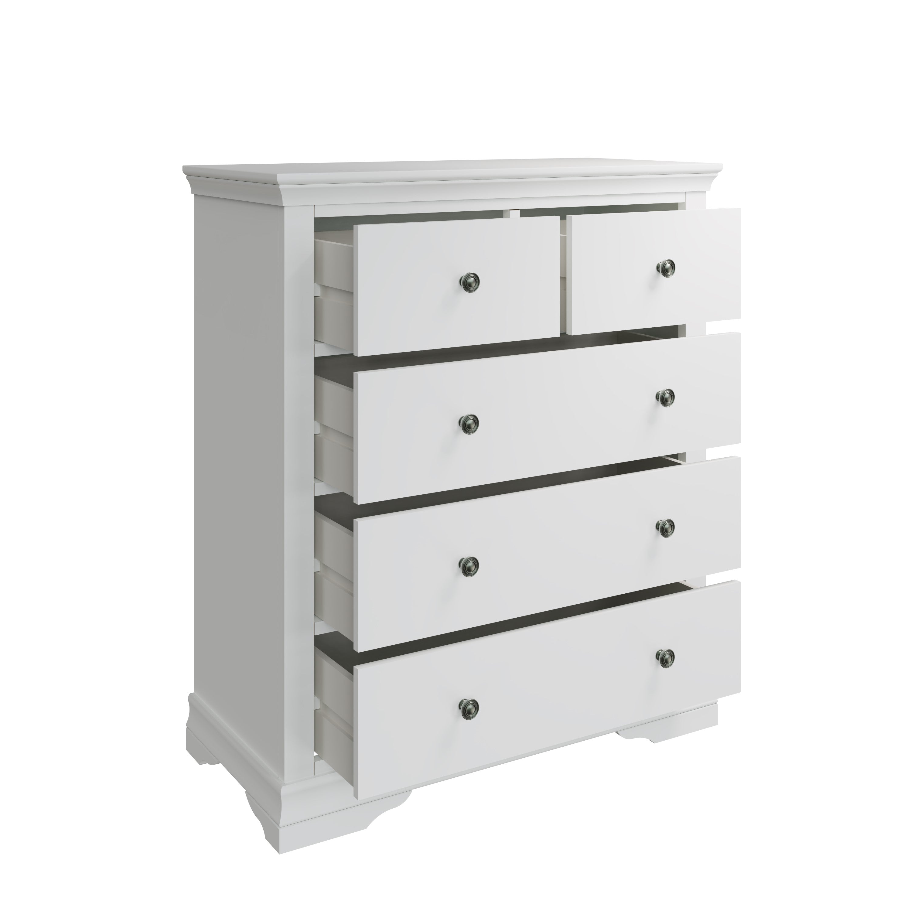 Eden 2 Over 3 Chest of Drawers - White - BedHut