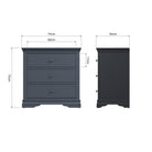Eden 3 Drawer Chest - Midnight Grey - BedHut