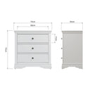 Eden 3 Drawer Chest - White - BedHut