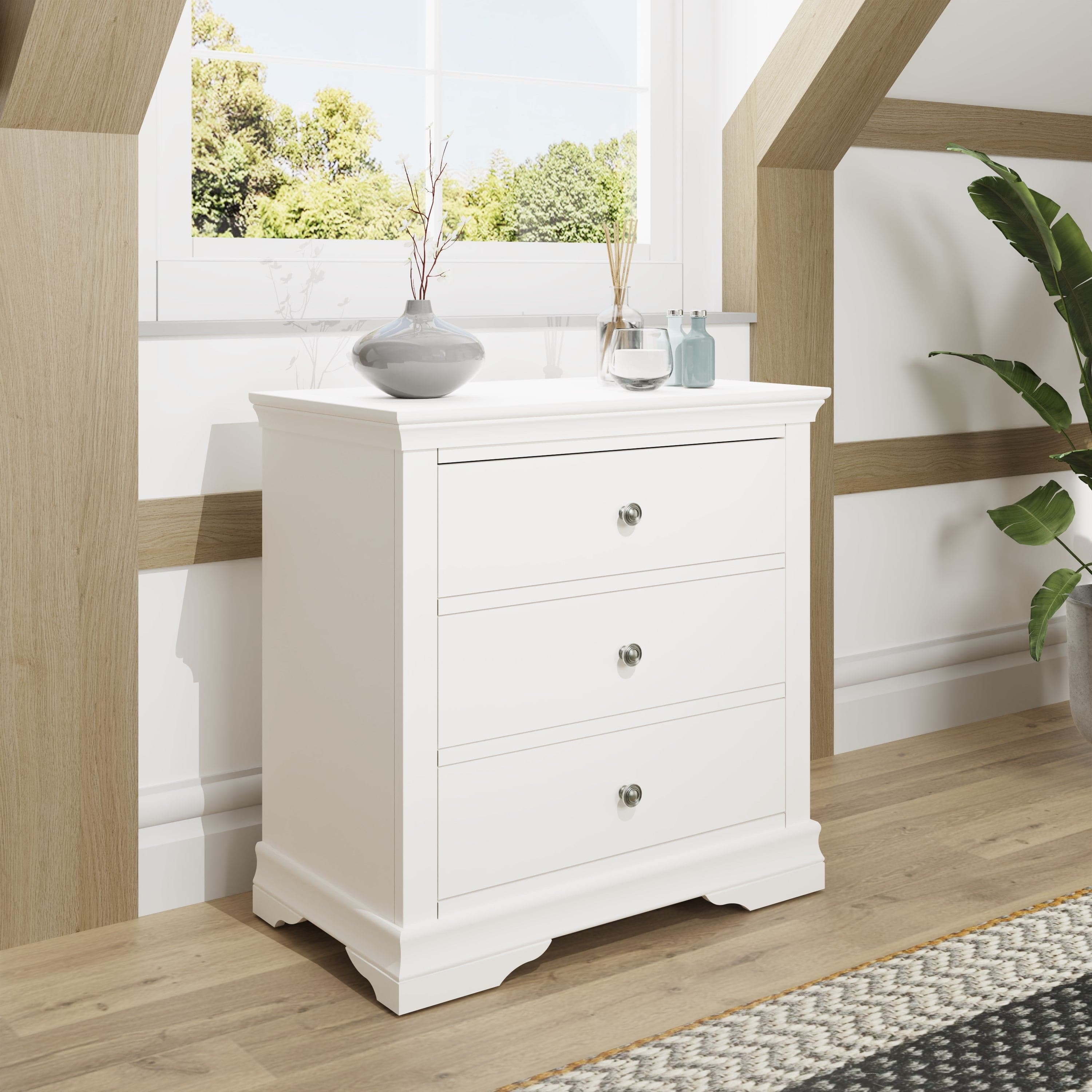 Eden 3 Drawer Chest - White - BedHut