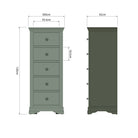 Eden 5 Drawer Wellington - Cactus Green - BedHut