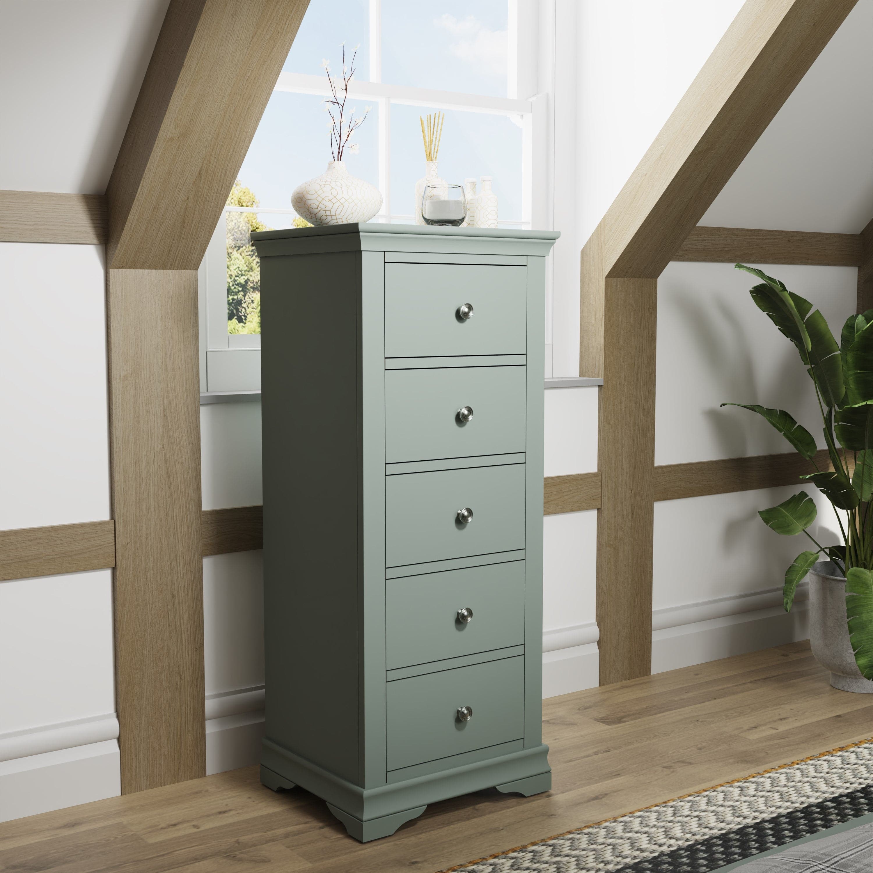 Eden 5 Drawer Wellington - Cactus Green - BedHut