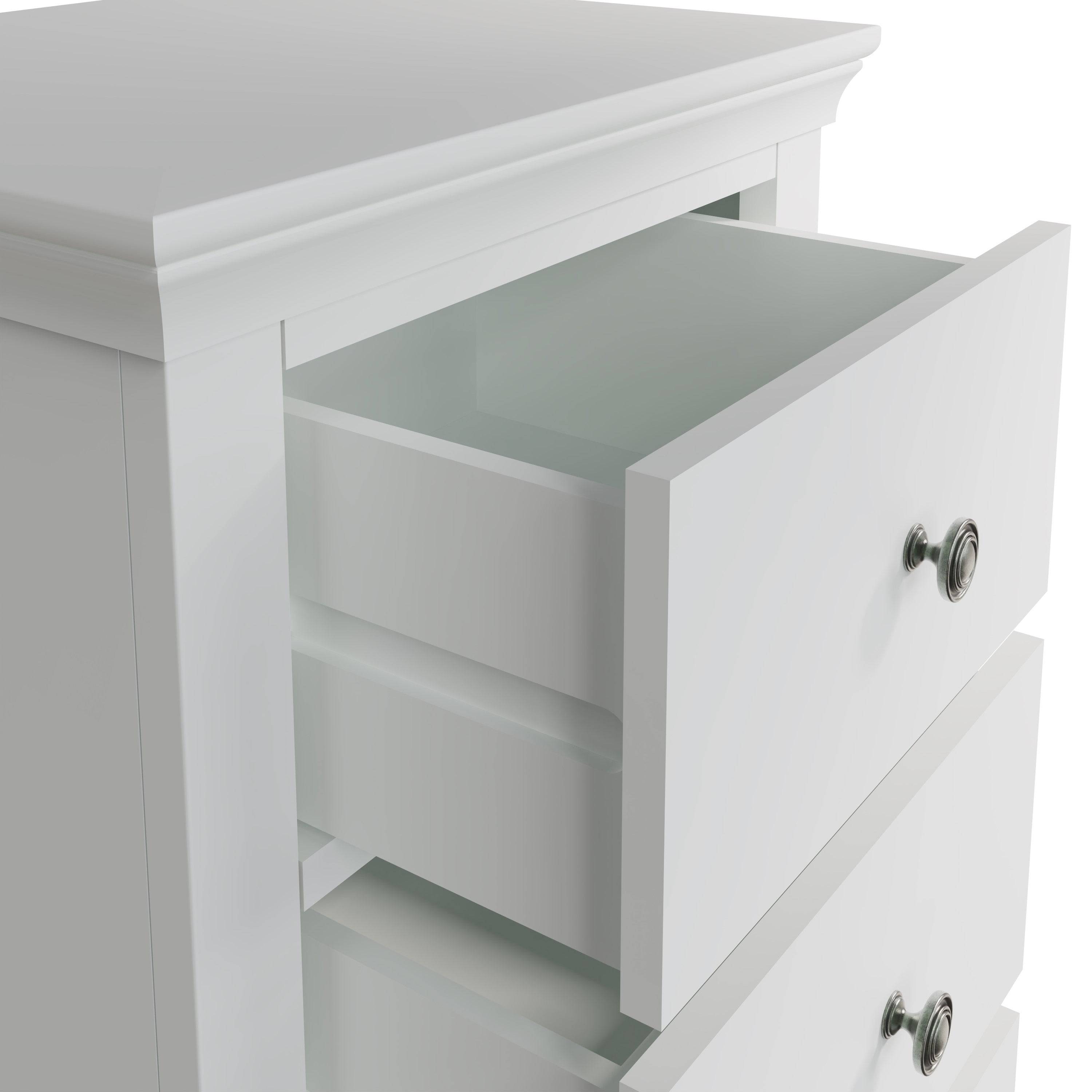 Eden 5 Drawer Wellington - White - BedHut